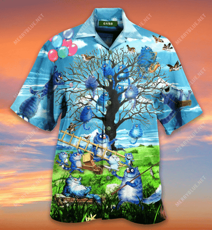 Cats Just Wanna Have Fun Hawaiian Aloha Shirt Hawaiian Shorts Beach Short Sleeve, Hwaiian For Gift