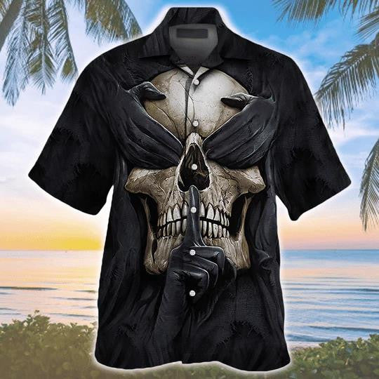 Skull Screaming 3D All Over Printed Hawaiian Shirt,Hawaiian Shirt Gift, Christmas Gift