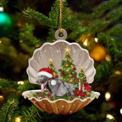 Blue German Shepherd-Sleeping Pearl in Christmas Two Sided Christmas Plastic Hanging Ornament, Christmas Ornament Gift, Christmas Gift, Christmas Decoration