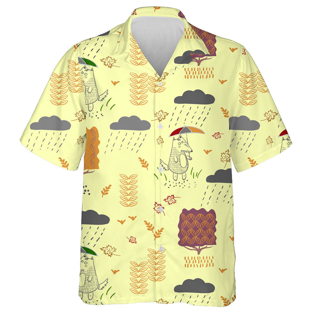 Mac Tíre San Fhómhar Le Umbrella Sa Bháisteach Léine Haváís, Bronntanas Léine Haváís, Bronntanas Nollag