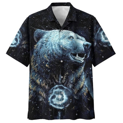 Native American Bear In Beautiful Night Sky Hawaiian Shirt, Hawaiian Shirt Gift, Christmas Gift