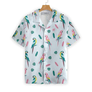 Adorable Design Hawaiian Shirt Parrot And Exotic Leaves, Hawaiian For Gift