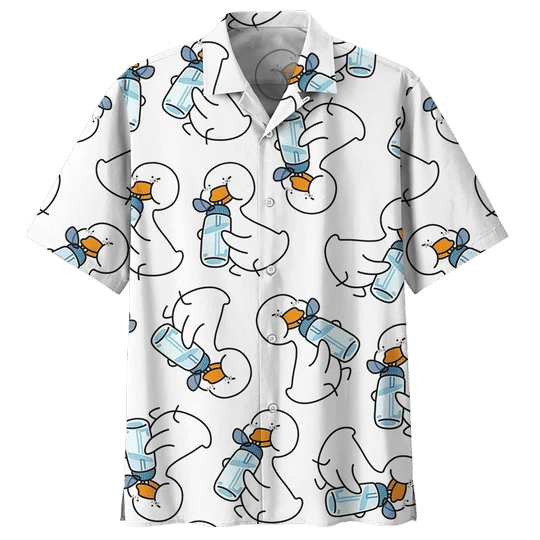 Funny Duck Background Design Hawaiian Shirt,Hawaiian Shirt Gift, Christmas Gift