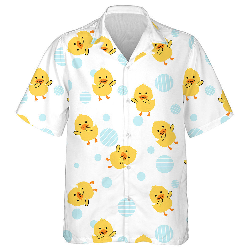 Cute Cartoon Yellow Rubber Duck Swimming Hawaiian Shirt, Hawaiian Shirt Gift, Christmas Gift