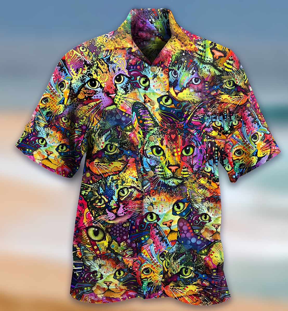 Cat Smile Color - Hawaiian Shirt_Hawaiian Shirt Gift, Christmas Gift