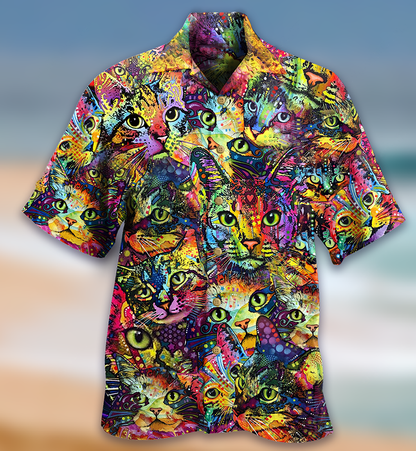 Cat Smile Color - Hawaiian Shirt_Hawaiian Shirt Gift, Christmas Gift