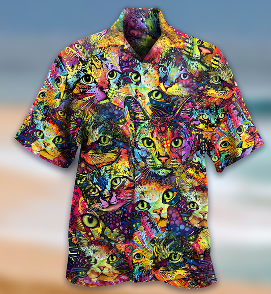Cat Smile Color - Hawaiian Shirt_Hawaiian Shirt Gift, Christmas Gift