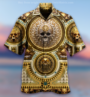 Skull Gold Luxury Style - Hawaiian Shirt, Hawaiian Shirt Gift, Christmas Gift