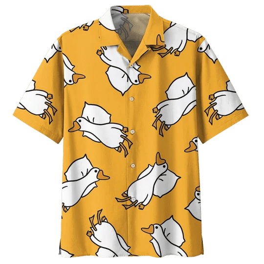 Artistic Duck Background Design Hawaiian Shirt, Hawaiian For Gift