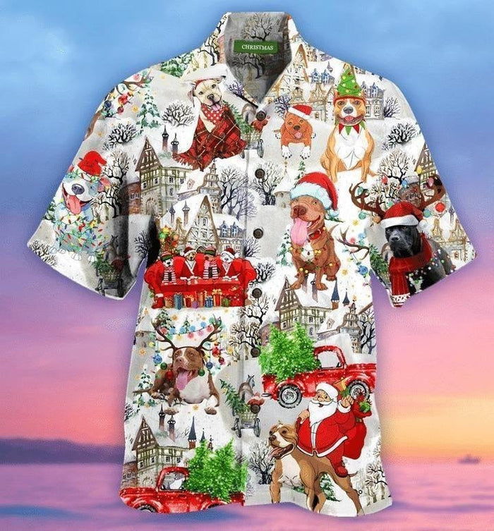 Love Pet This Awesome Christmas Pitbull Hawaiian Shirt, Hawaiian Shirt Gift, Christmas Gift