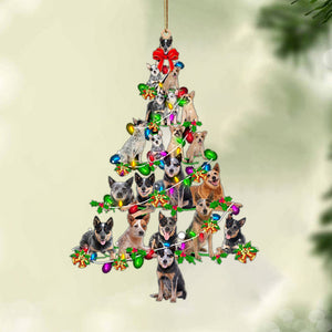 Australian Cattle Dog-Christmas Tree Lights-Two Sided Christmas Plastic Hanging Ornament, Christmas Ornament Gift, Christmas Gift, Christmas Decoration