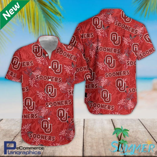 Oklahoma Sooners Football Hawaiian Aloha Shirt Hawaiian Shorts Beach Short T-Shirt, Hawaiian Shirt Gift, Christmas Gift