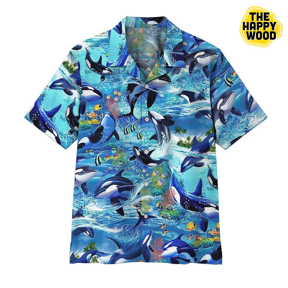 Dolphins 3D Hawaiian Hawaii Shirt_Hawaiian Shirt Gift, Christmas Gift