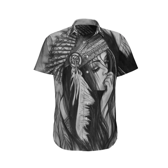 Cailín Meiriceánach Dúchasach Dearadh Uiscedhathanna Léine Haváís, Bronntanas Léine Haváí, Bronntanas Nollag