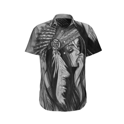 Cailín Meiriceánach Dúchasach Dearadh Uiscedhathanna Léine Haváís, Bronntanas Léine Haváí, Bronntanas Nollag