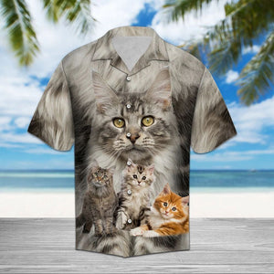 Baby Cat Mix Black And While Theme Hawaiian Shirt, Hawaiian Shirt Gift, Christmas Gift