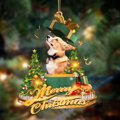 Corgi-Christmas Gifts & dogs Hanging Christmas Plastic Hanging Ornament, Christmas Gift, Christmas Decoration