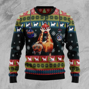 Cat Hanging On Xmas Tree Ugly Christmas Sweater, Christmas Ugly Sweater,Christmas Gift,Gift Christmas 2022