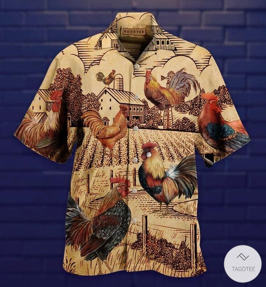 Chicken Farm Vintage Hawaiian Shirt_Hawaiian Shirt Gift, Christmas Gift