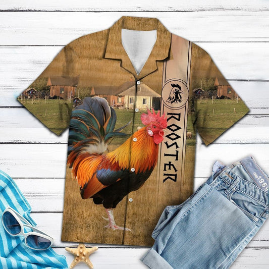 The Beauty Of Rooster In Meadow Hawaiian Shirt,Hawaiian Shirt Gift, Christmas Gift