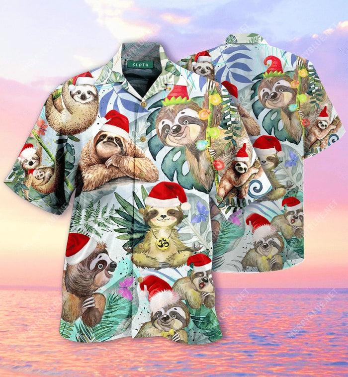 Awesome Sloth With Christmas Hawaiian Shirt,Hawaiian Shirt Gift,Christmas Gift