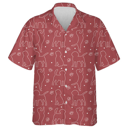 Silhouettes Funny Beagle Dog On Red Hawaiian Shirt,Hawaiian Shirt Gift, Christmas Gift
