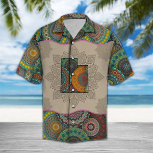 Awesome Circular Pattern Brown Theme Hawaiian Shirt, Hawaiian For Gift