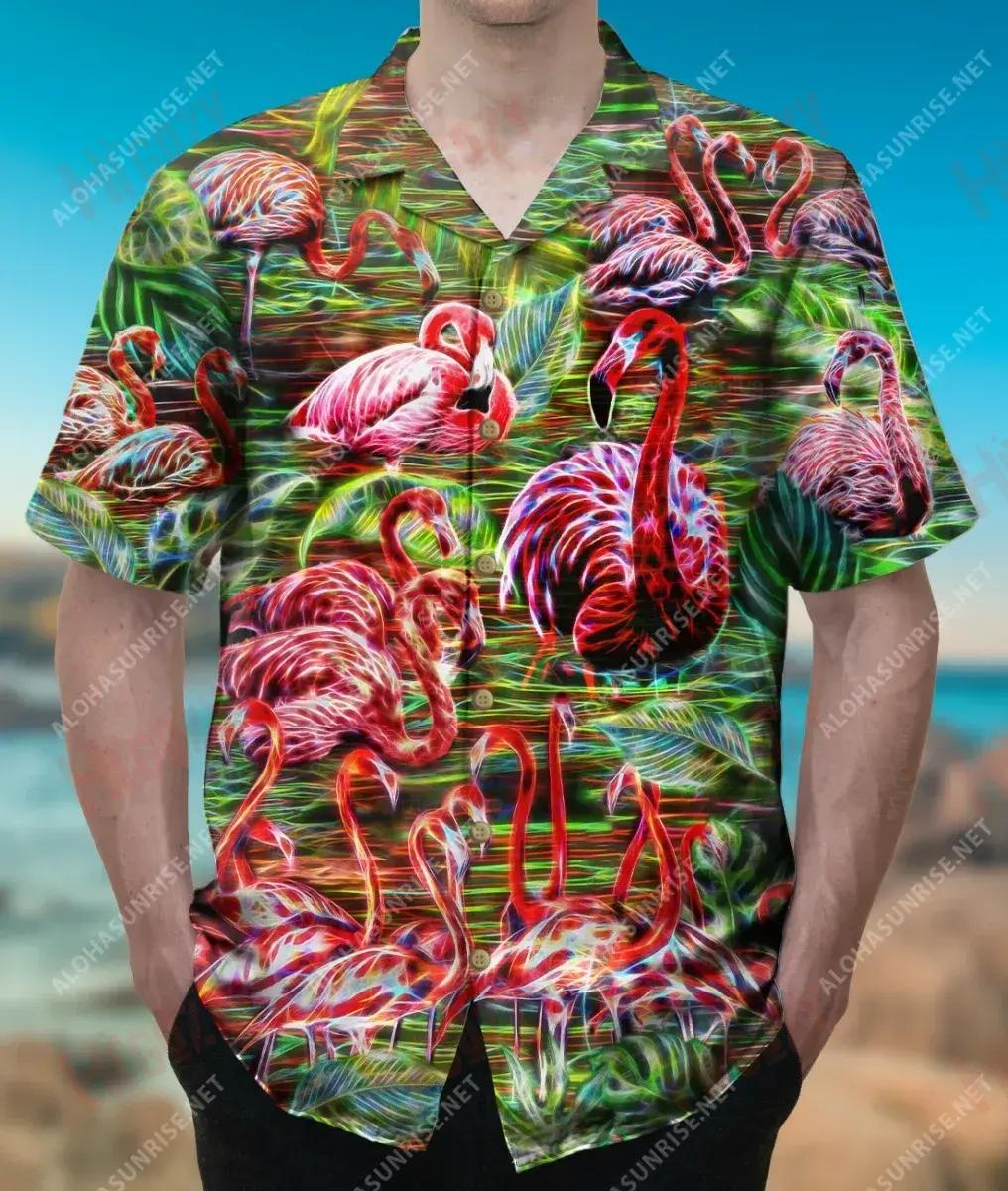 Ná Cúram Gruaige Flamingo Léine Gearr Muinchille Unisex Caitheamh aimsire Léinte Haváíais is Fearr Léinte Haváís Greannmhar, Léine mBan, Bronntanas Léine Haváís, Bronntanas Nollag