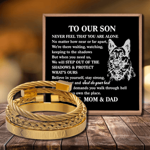 To Our Son - Never Feel That You Are Alone Roman Numeral Bracelet Set