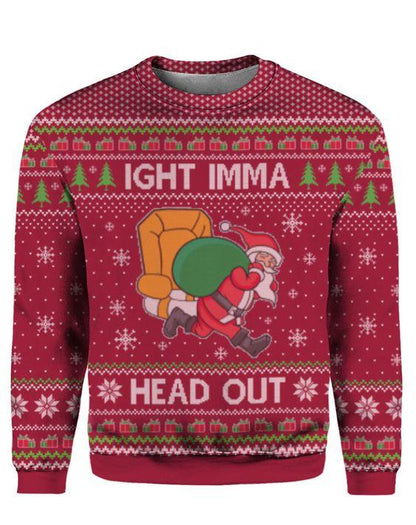 Ight Imma Ceann Amach Geansaí Nollag Greannmhar Daidí na bhFear &amp; Mná Fásta , Geansaí Gránna Nollag , Bronntanas Nollag , Bronntanas Nollag 2024