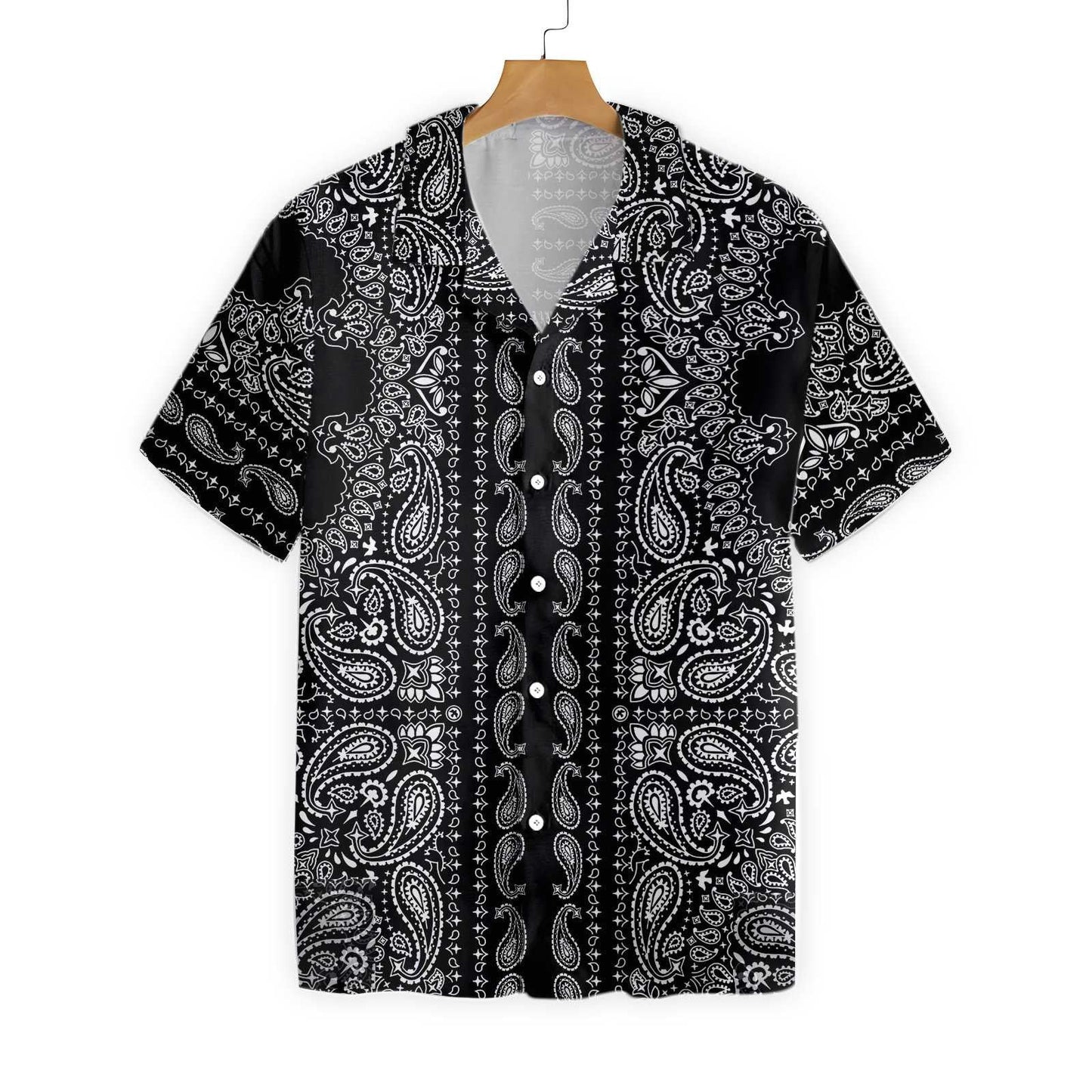 Black And White Paisley Texture Design Hawaiian Shirt, Hawaiian For Gift