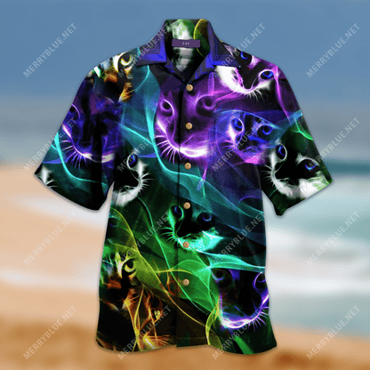 Find Awesome Cat Unisex Hawaiian Shirt_Hawaiian Shirt Gift, Christmas Gift