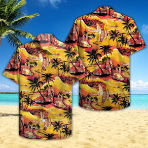 90’s Orange and Yellow Hawaiian Sunset Hawaiian Shirt  For Men & Women  Adult, Hawaiian Shirt Gift, Christmas Gift