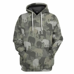 3D Elephants Camo Custom Tshirt Hoodie Apparel