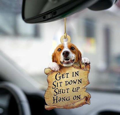 Brittany Spaniel get in two sided ornament, Christmas Ornament Gift, Christmas Gift, Christmas Decoration