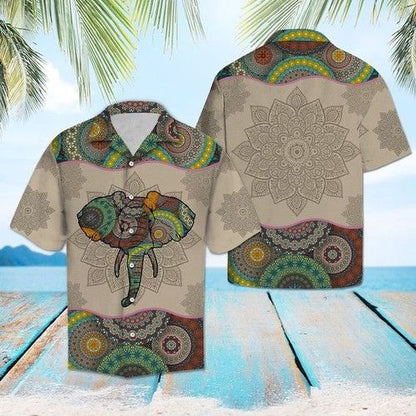 Elephant Mandala Hawaiian Shirt Summer_Hawaiian Shirt Gift, Christmas Gift
