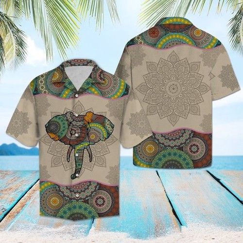 Elephant Mandala Hawaiian Shirt Summer_Hawaiian Shirt Gift, Christmas Gift