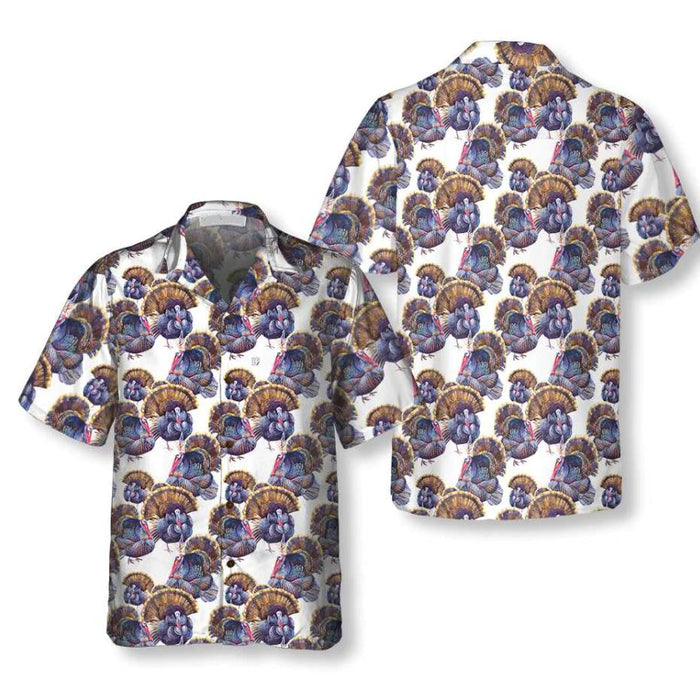 Amazing Purple Turkey Chicken Pattern Hawaiian Shirt, Hawaiian For Gift