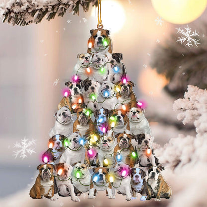 Bulldog Lovely Tree Gift For Bulldog Lover Gift For Dog Mom Ornament,Christmas Gift,Christmas Decoration