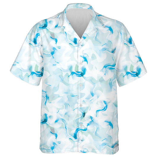 Ideal Watercolor Aqua Marbling Camo Pattern Hawaiian Shirt, Hawaiian Shirt Gift, Christmas Gift