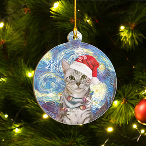 American Shorthair Cat Ornaments Set, Meowy Christmas Ornaments Set, Funny Xmas Ornaments Family Gift Idea For Cat Lover