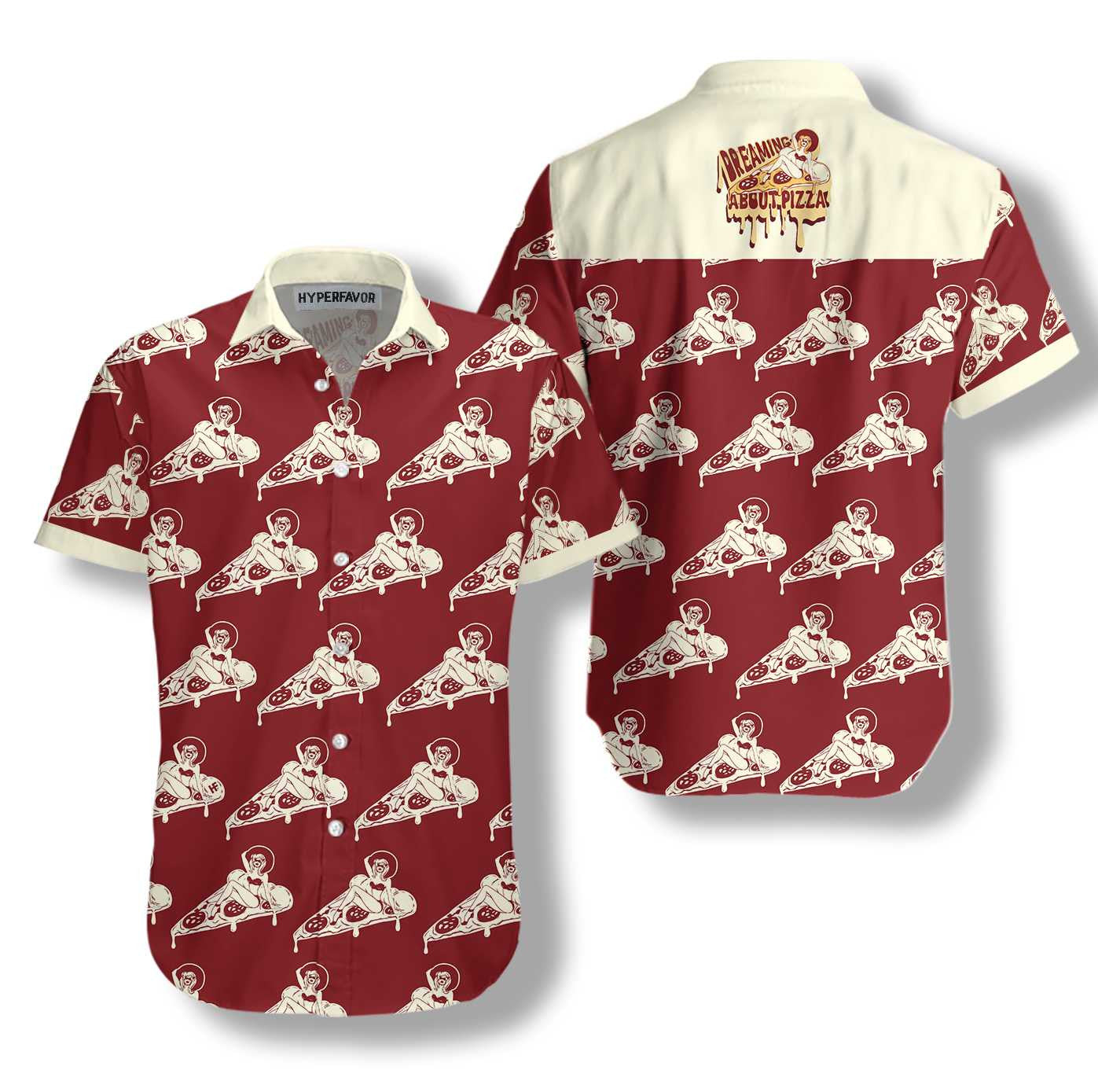 Ag Aisling Faoi Pizza Dearadh Greannmhar Léine Haváís, Bronntanas Léine Haváí, Bronntanas Nollag