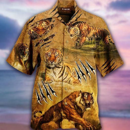 Find Strong Tiger Vintage Hawaiian Shirts_ Hawaiian Shirt Gift, Christmas Gift