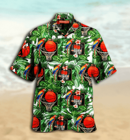 I Love Red Basketbal Design Hawaiian Shirt, Hawaiian For Gift