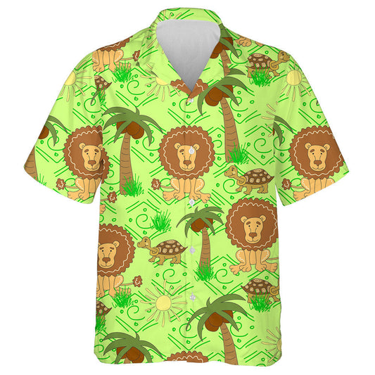 Greannmhar Turtar Lion Crann pailme Léine Haváí Gréine Agus Féir, Bronntanais Léine Haváís, Bronntanas Nollag