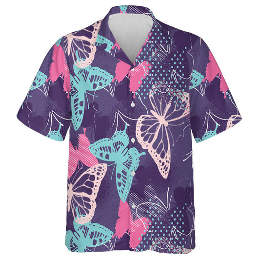 Pixelated Graffiti Butterflies In A Pretty Color Hawaiian Shirt, Hawaiian Shirt Gift, Christmas Gift