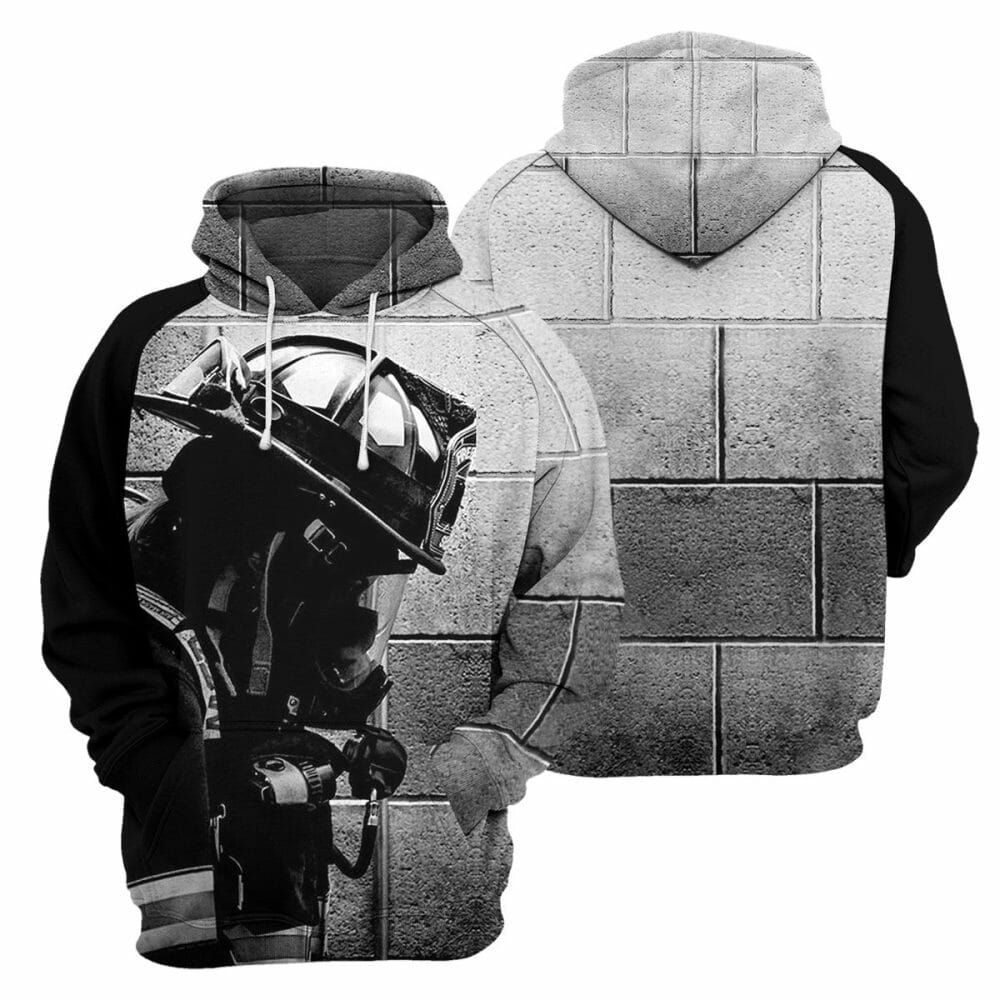 Black And White Firefighter - 3D All Over Printed Shirt Tshirt Hoodie Apparel