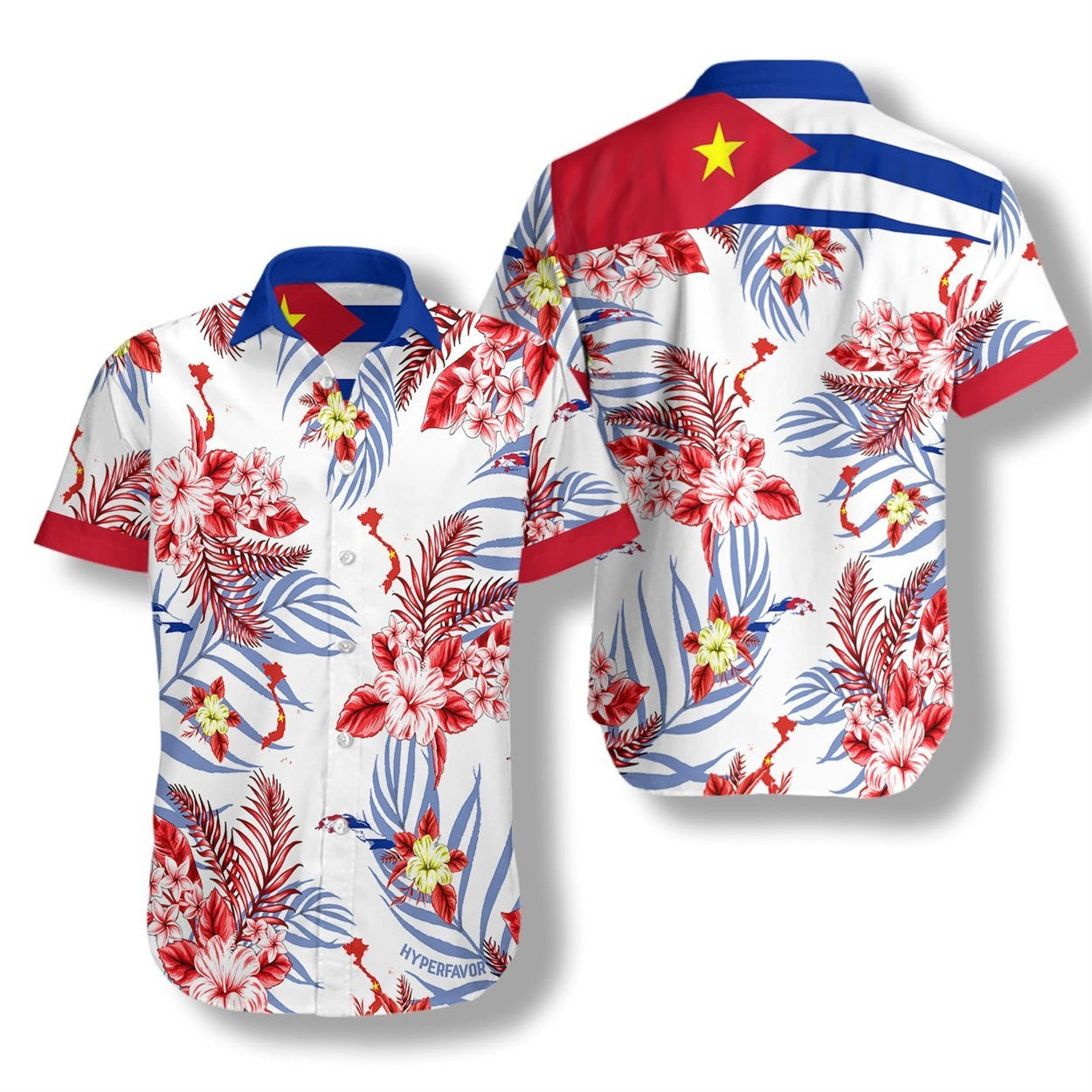 Por Cuba Vietnam Design Hawaiian Shirt,Hawaiian Shirt Gift, Christmas Gift