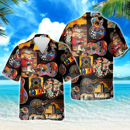In Memory Of Classic Guitar Design Hawaiian Shirt, Hawaiian For Gift