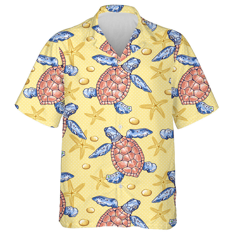 Summer Underwater Shells Algae And Turtles Hawaiian Shirt,Hawaiian Shirt Gift, Christmas Gift